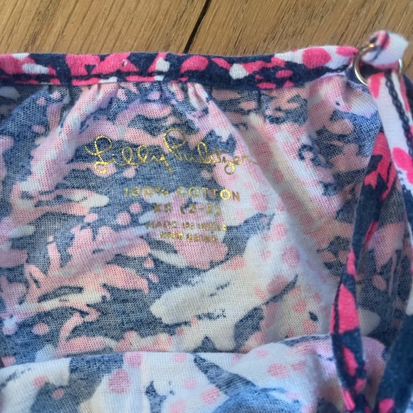 Kids Pink and Blue Patterned Romper - Picture 2 of 2